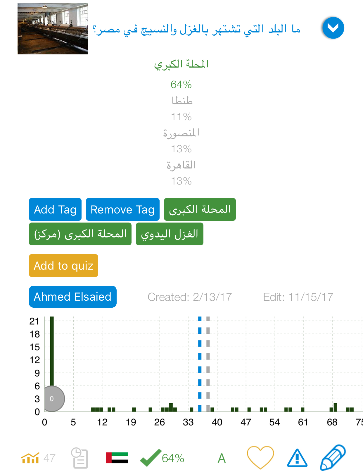 الرسم البياني الخاص بالسؤال يظهر الاحصائيات الدقيقه في التحديث الجديد في آي أو إس ٢،١٤